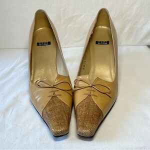 Stuart Weitzman Tidewell Leather and Textured Heels Women’s 8AA